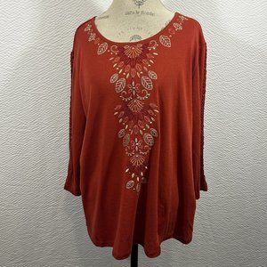 Alfred Dunner Autumn in New York 2018 Russet Embroidery rhinestone embellished